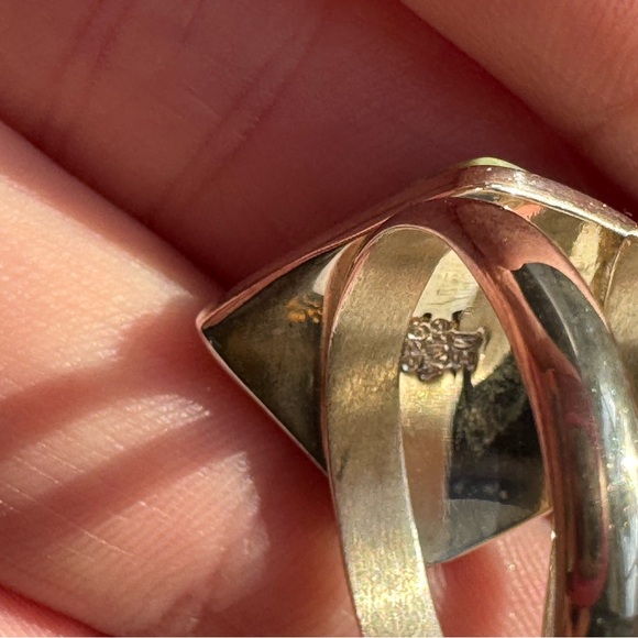 Mine Finds by Jay King Silver and Green Anhui Turquoise Geometric Ring - DTR - Picture 3 of 8